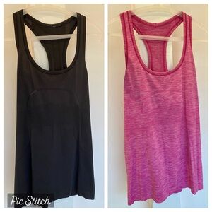 Lululemon Swiftly Tech Tank Bundle Pink Black Size 10